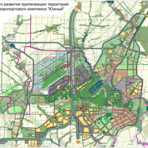 Схема перспективного развития прилегающихтерриторий района размещения аэропортового комплеска Южный